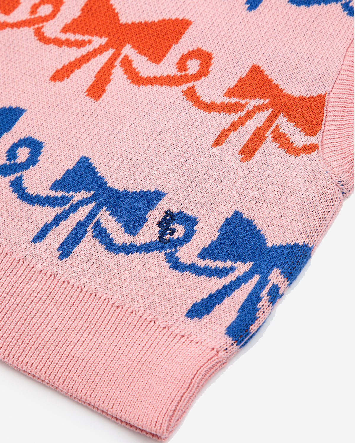 RIBBON BOW ALL OVER JACQUARD VEST