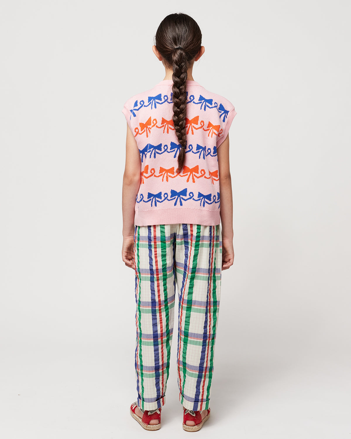 RIBBON BOW ALL OVER JACQUARD VEST