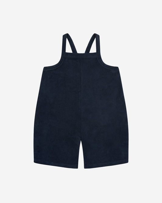 NAVY TERRY CROPPED DUNGAREES