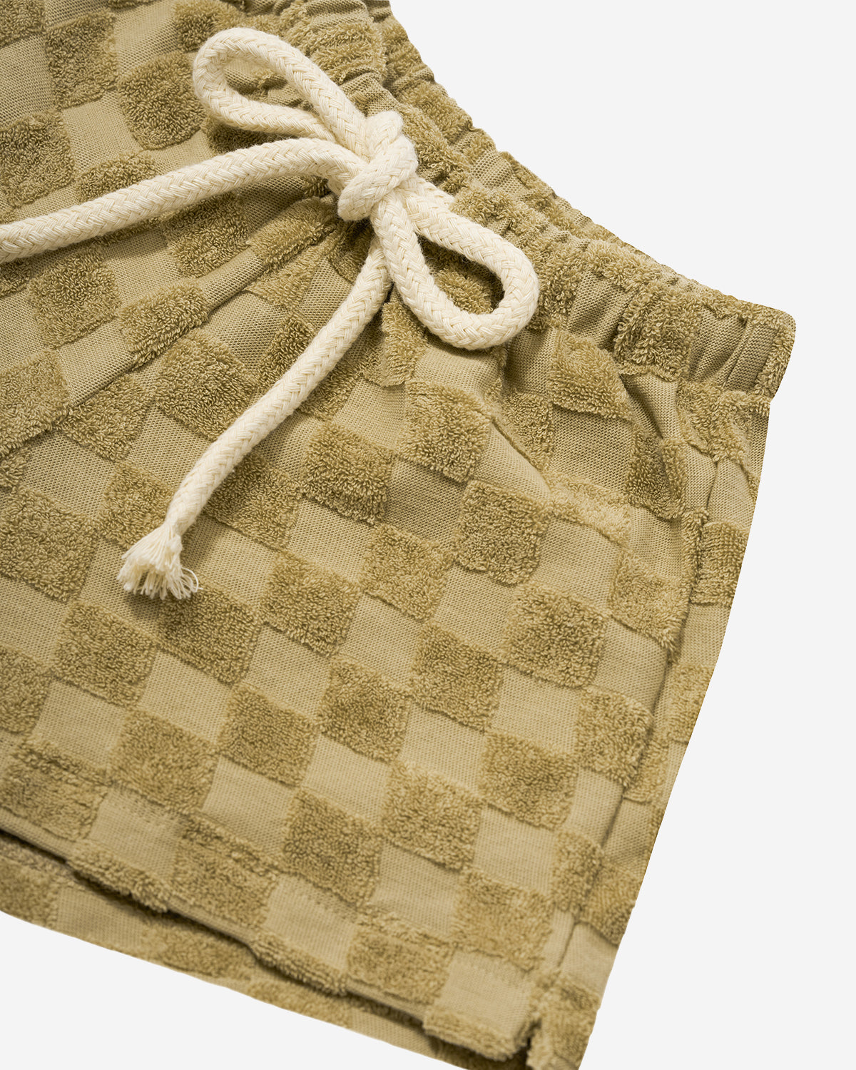 DUSKY CHECKBOARD TERRY ROPE SHORTS