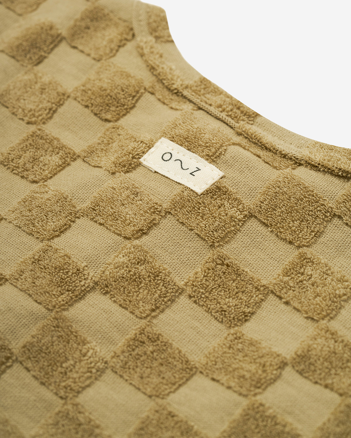 DUSKY CHECKBOARD TERRY BOXY T-SHIRT