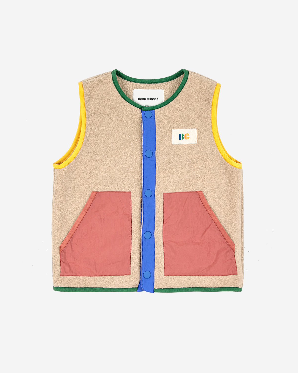 Color Block polar fleece vest