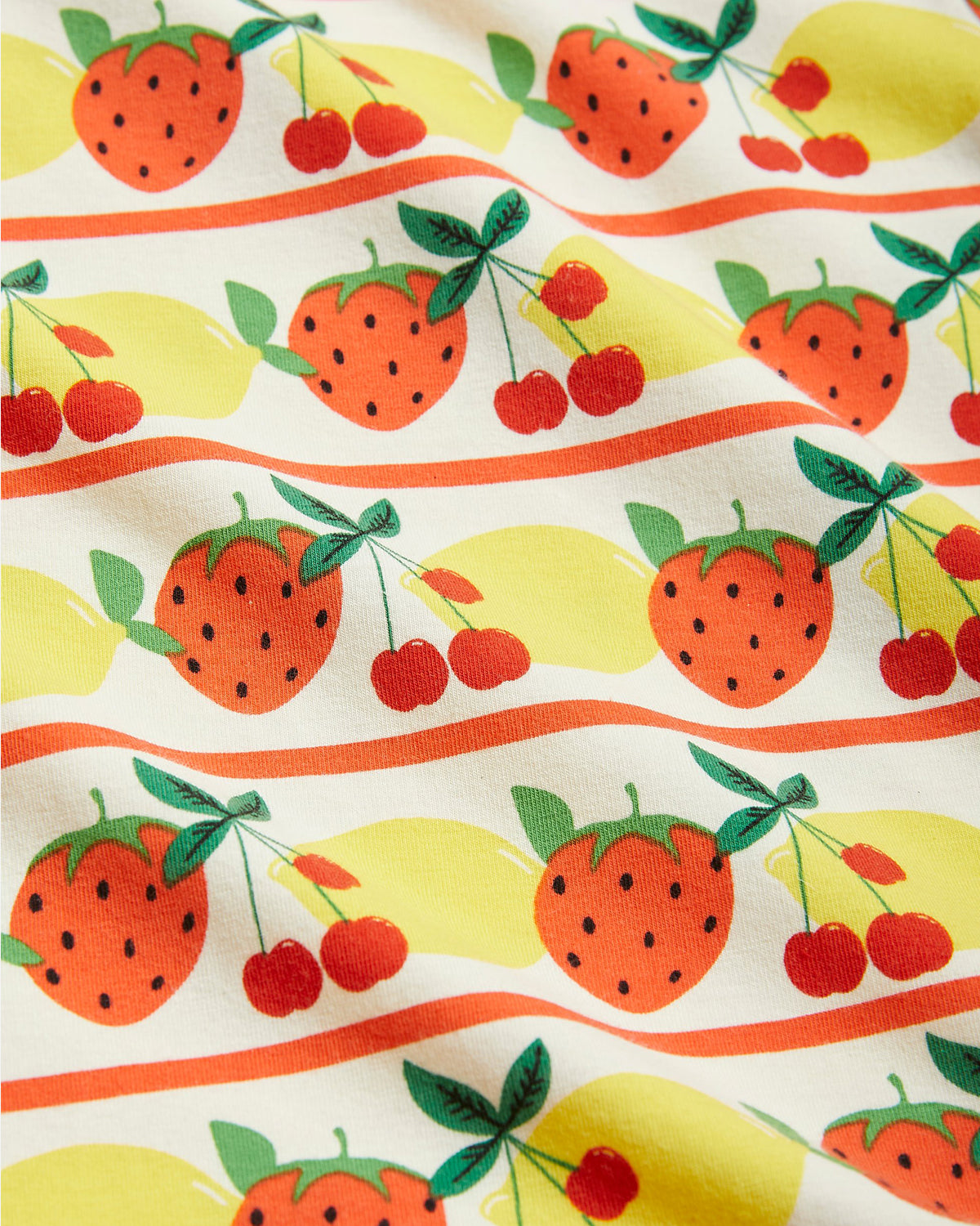 FRUITS AOP LS DRESS