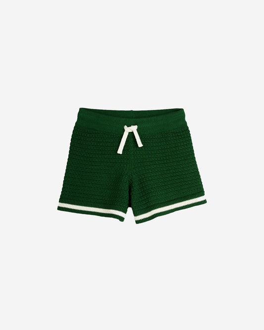 CROCHET KNIT SHORTS - GREEN