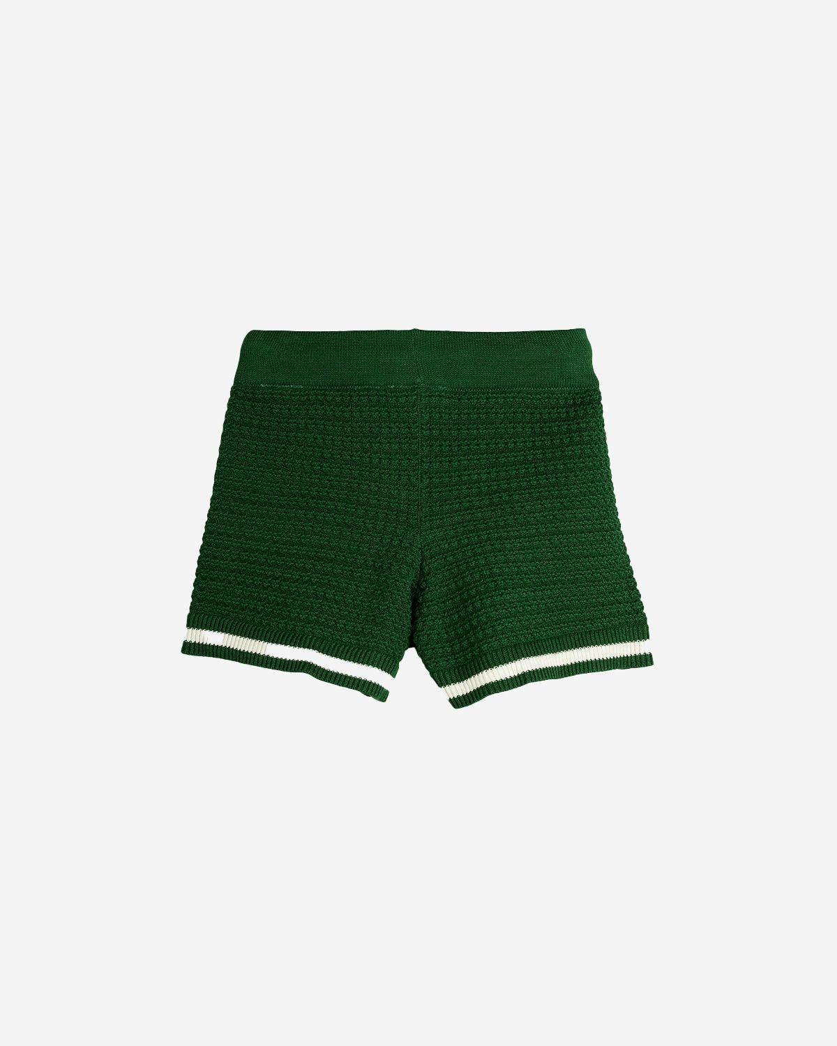 CROCHET KNIT SHORTS - GREEN