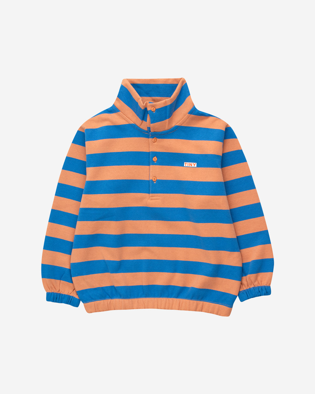 TINY STRIPES MOCKNECK SWEATSHIRT - LIGHT RUST/BLUE
