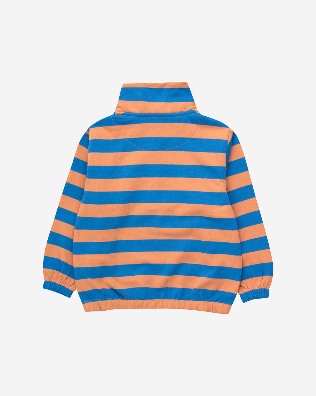 TINY STRIPES MOCKNECK SWEATSHIRT - LIGHT RUST/BLUE