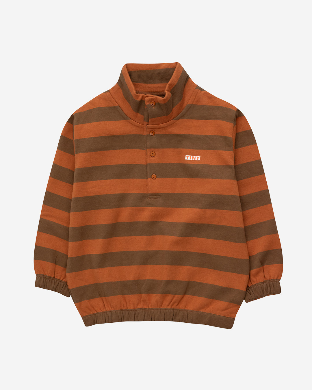 TINY STRIPES MOCKNECK SWEATSHIRT - BROWN/DARK BROWN