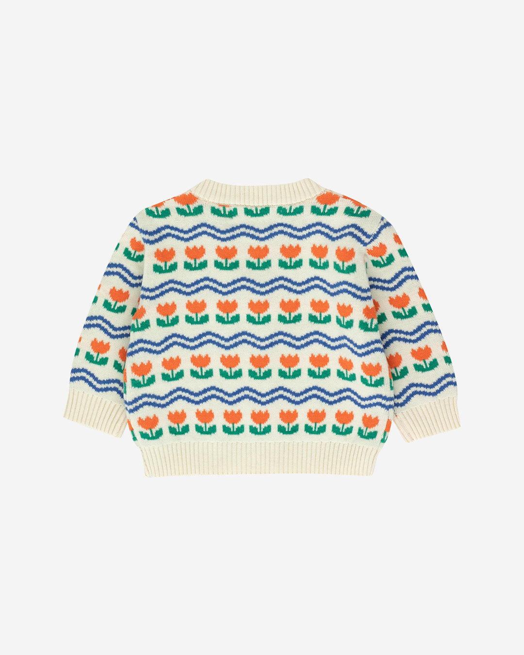 FLOWERS BABY CARDIGAN - LIGHT CREAM