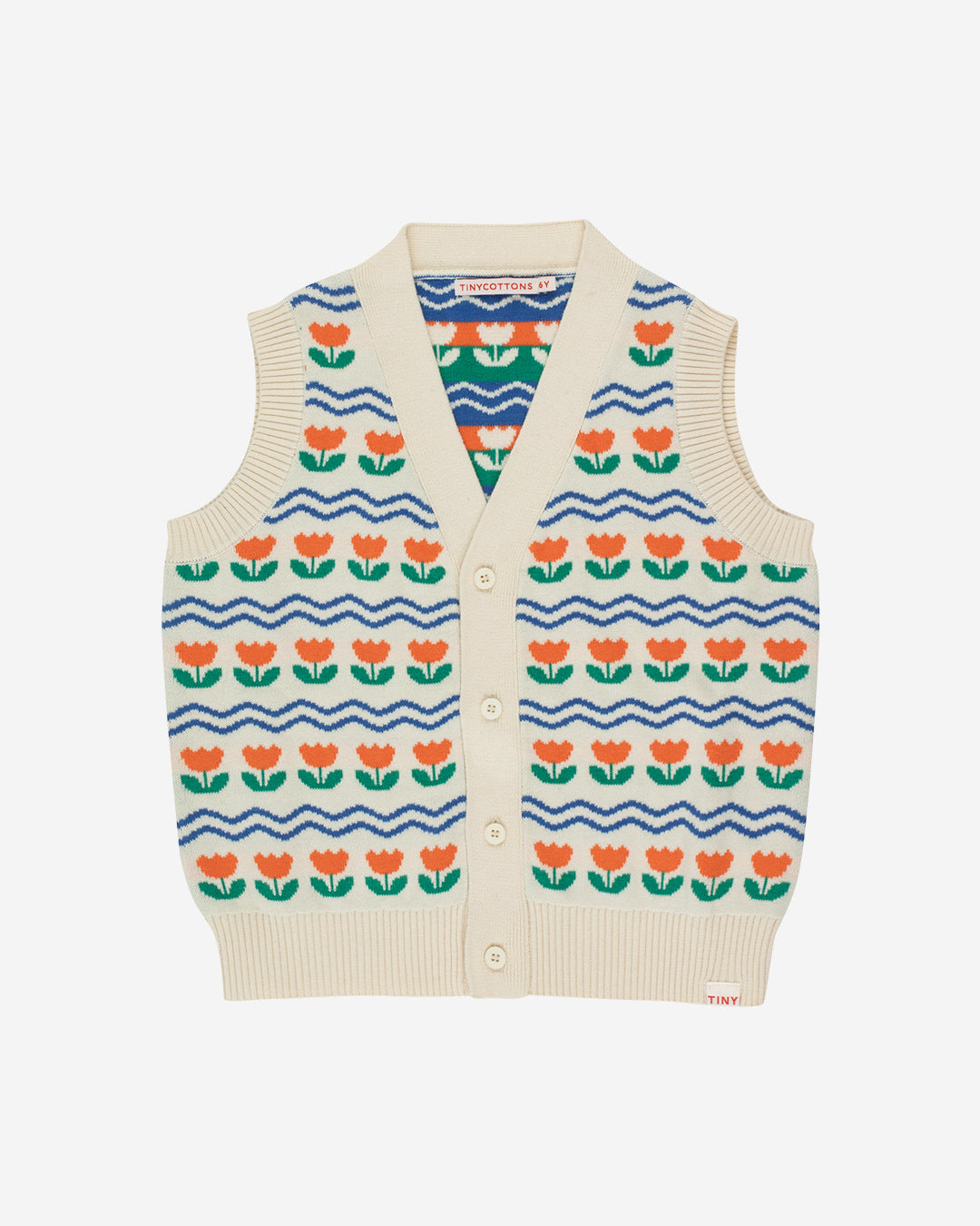 FLOWERS VEST - LIGHT CREAM