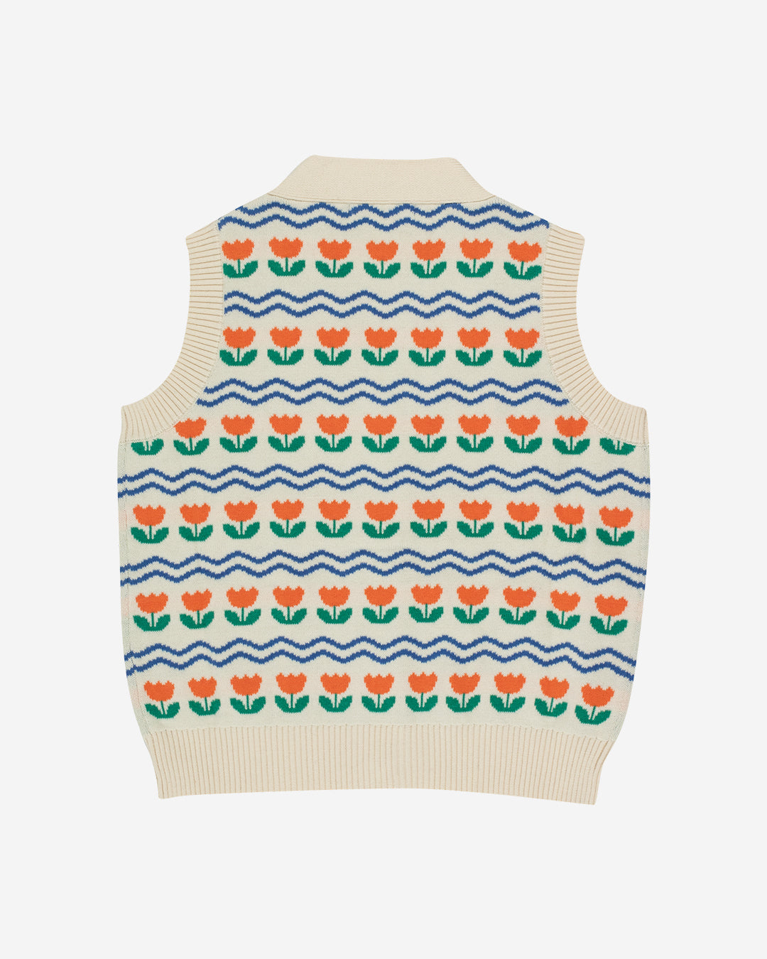 FLOWERS VEST - LIGHT CREAM