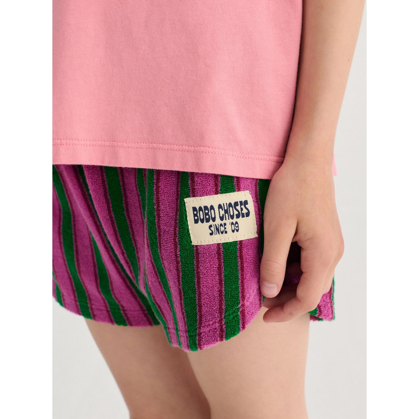 STRIPED TERRY CLOTH SHORTS - PRUPLE