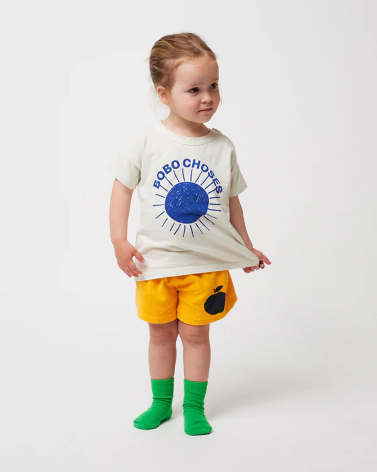 BABY POMA YELLOW TERRY SHORTS