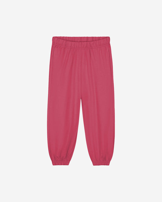PULL-ON JERSEY TROUSERS GOTS - CHERRY