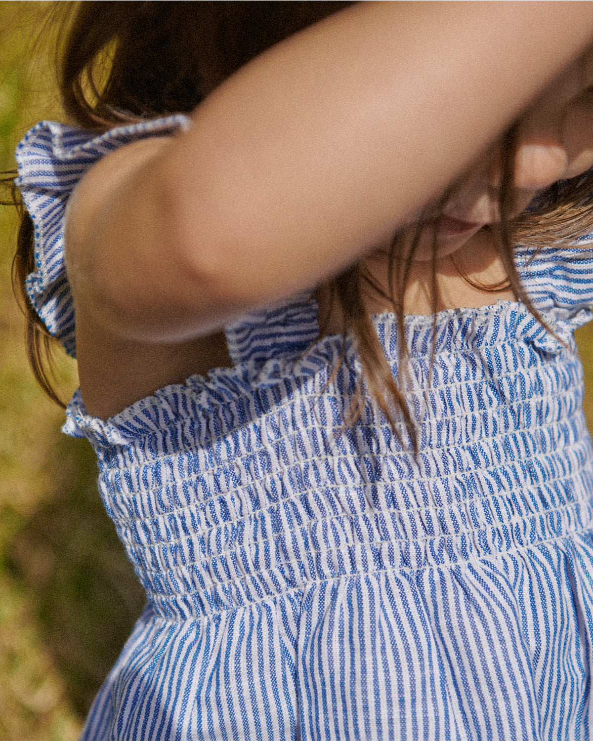 GALA DRESS LINEN - BLUE STRIPE