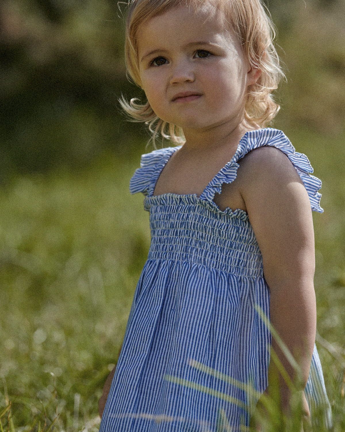 GALA DRESS LINEN - BLUE STRIPE