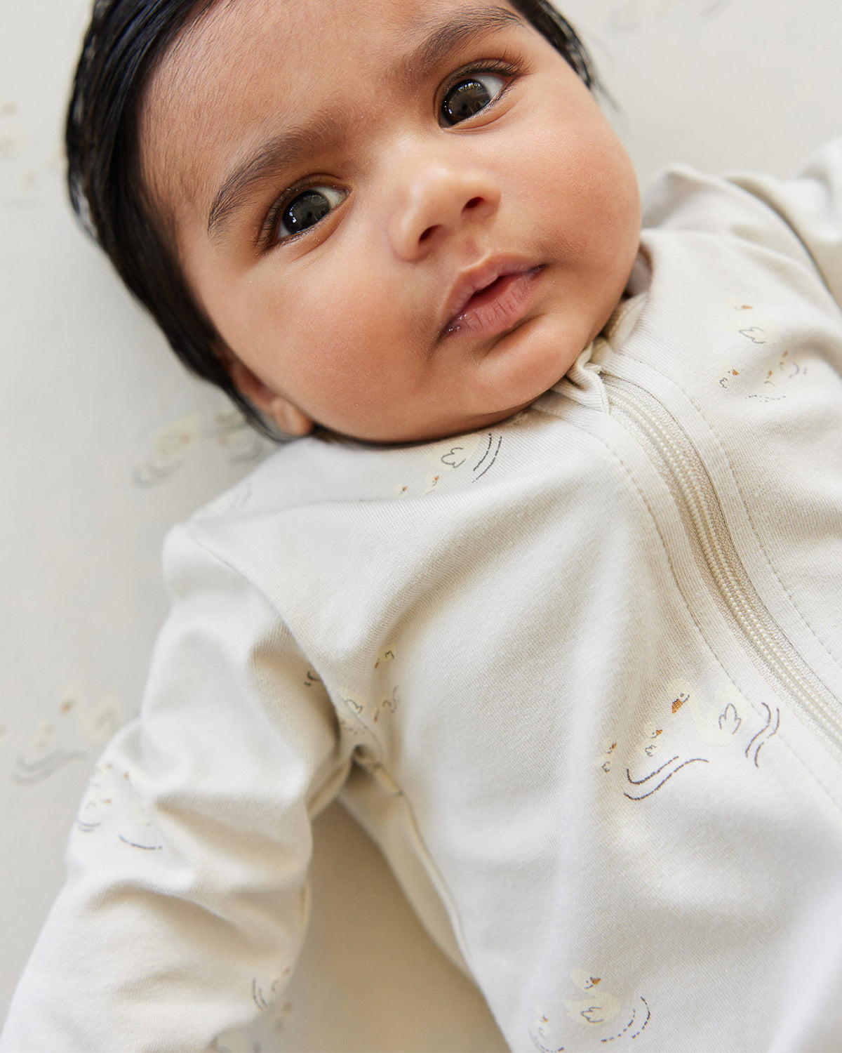 ORGANIC COTTON GRACELYN ONEPIECE - DUCKS IN A ROW SEED SILVER LINING