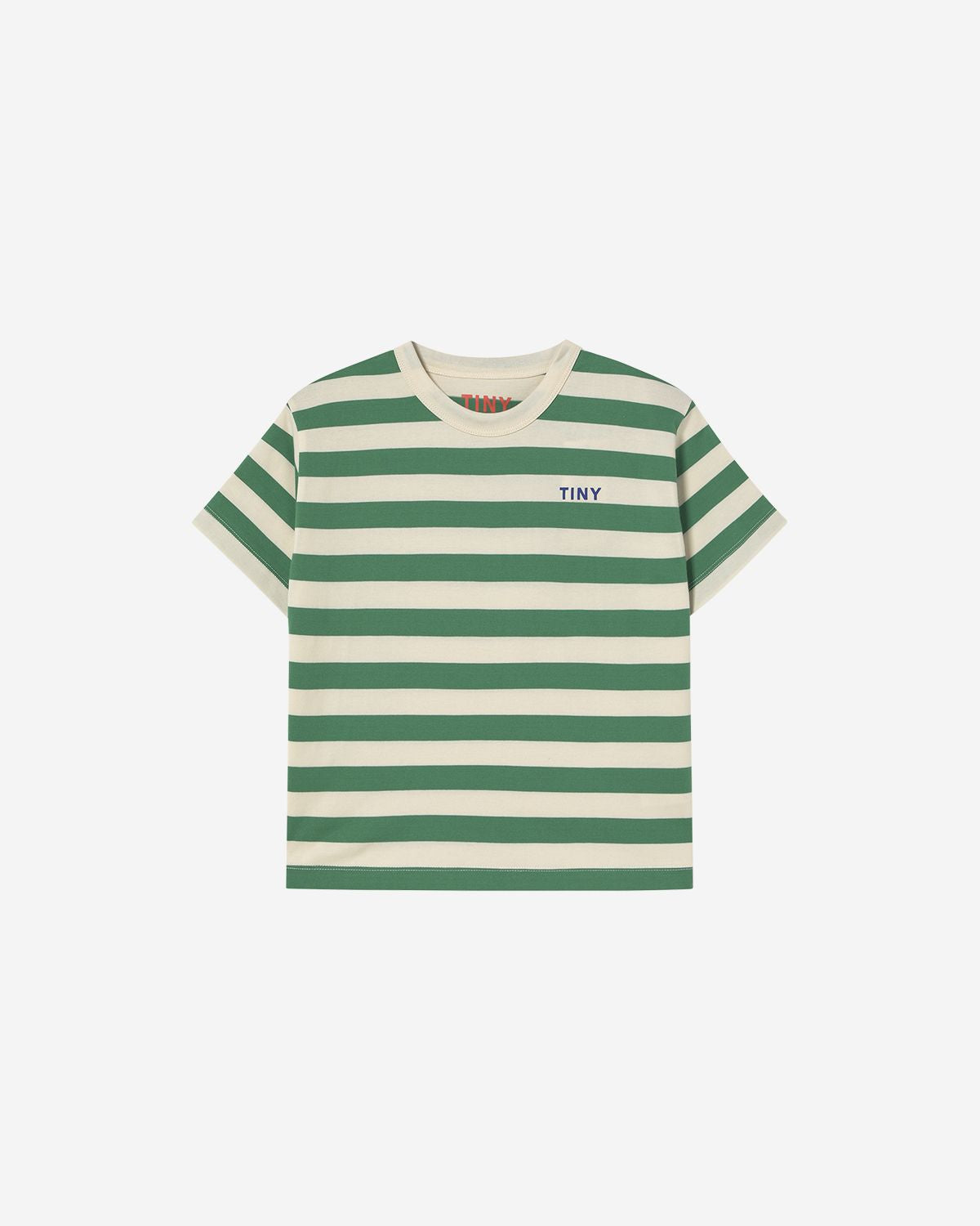STRIPES TEE DARK - EMERALD/LIGHT CREAM
