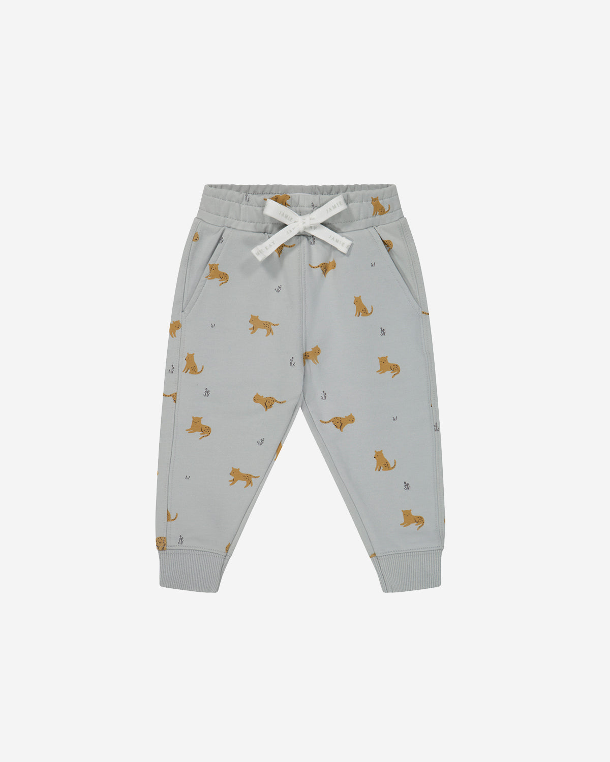 ORGANIC COTTON JALEN TRACK PANT - LENNY LEOPARD OCEAN SPRAY
