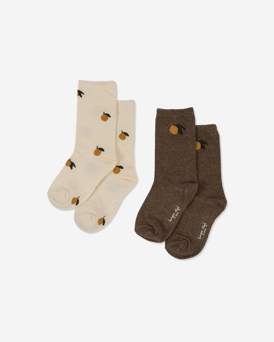 2 PACK JACQUARD SOCKS - LEMON