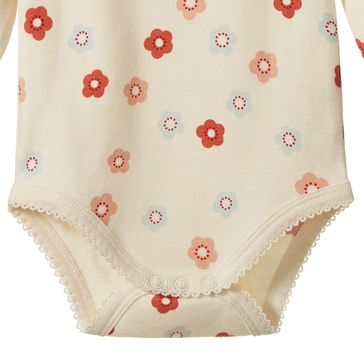 LONG SLEEVE BODYSUIT - PETITE FLORA STAMP PRINT