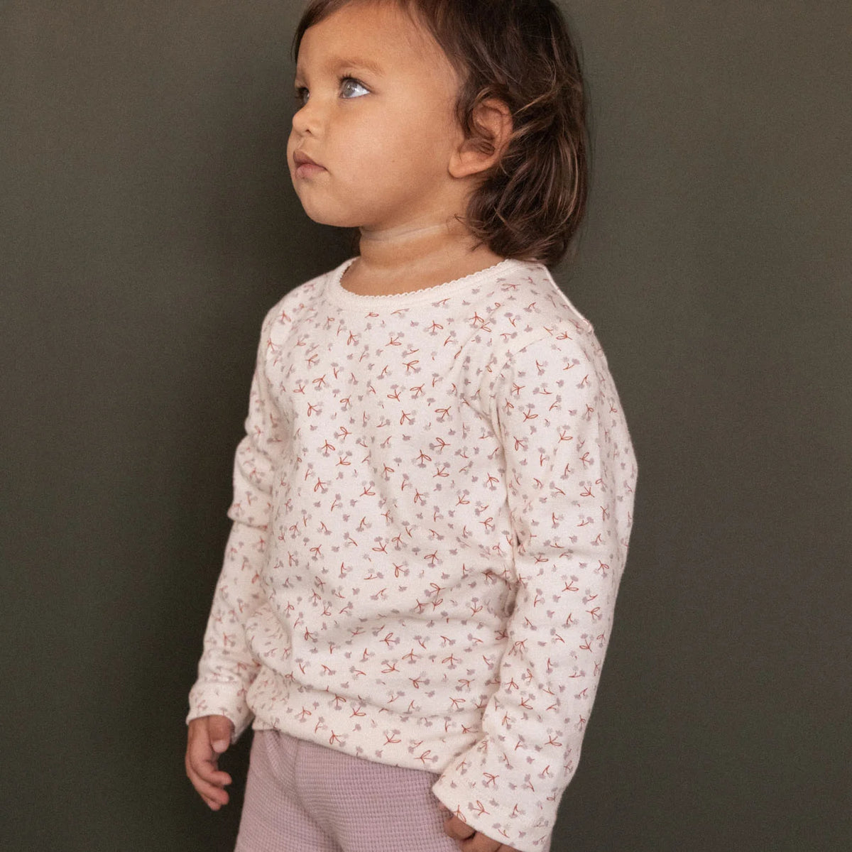 LONG SLEEVE CLOUD TEE - DANDELION PRINT