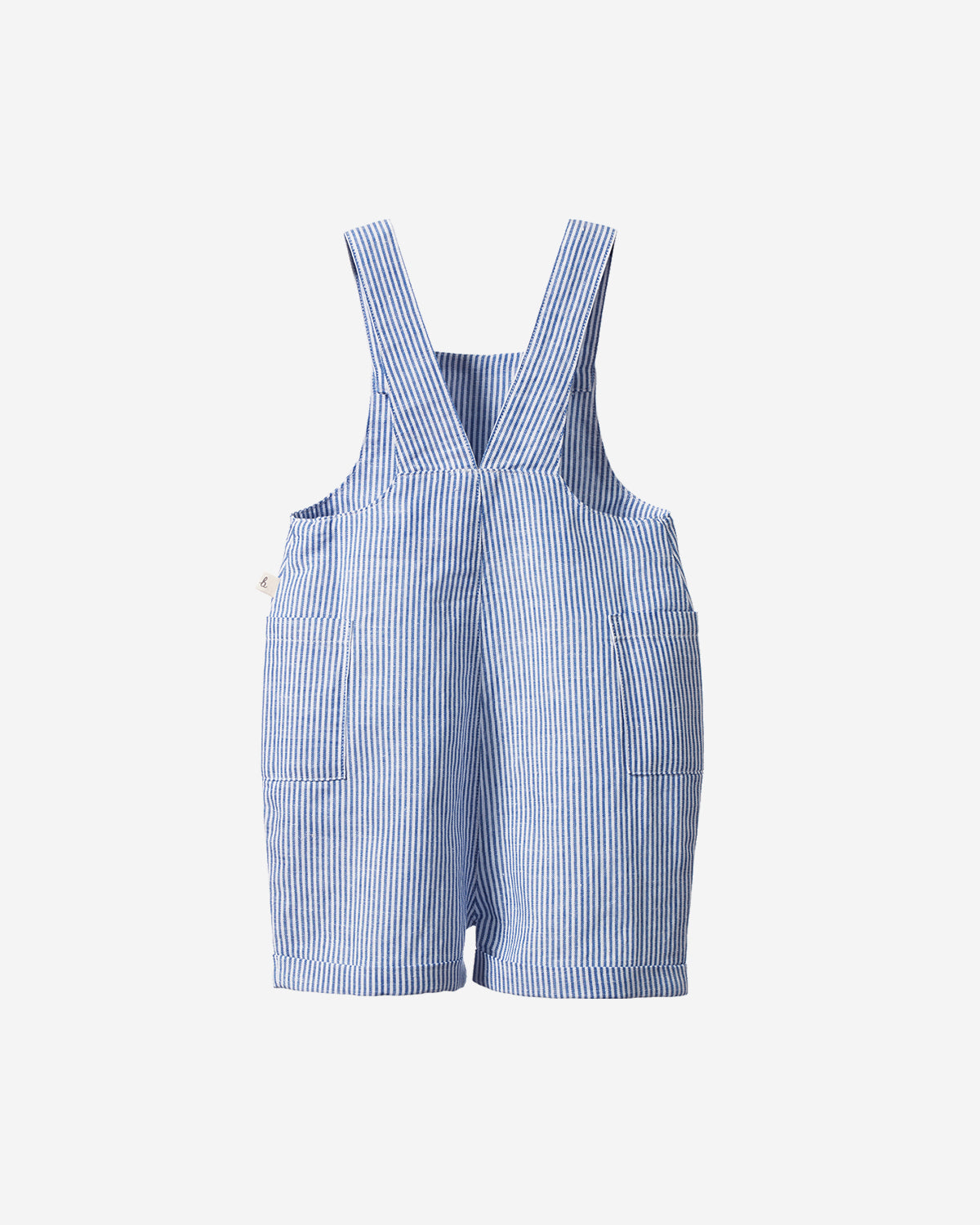 TUCKER SHORTIE OVERALLS LINEN - BLUE STRIPE