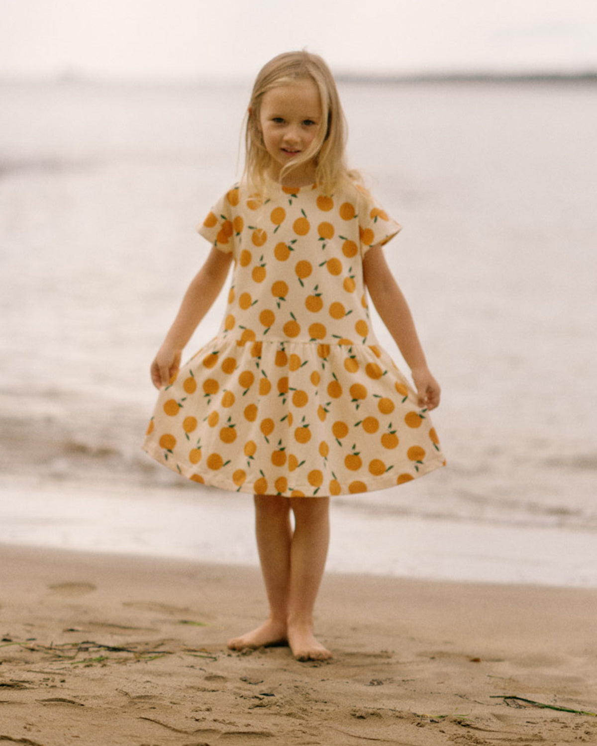 TWIRL DRESS - GRANDE ORANGE BLOSSOM PRINT
