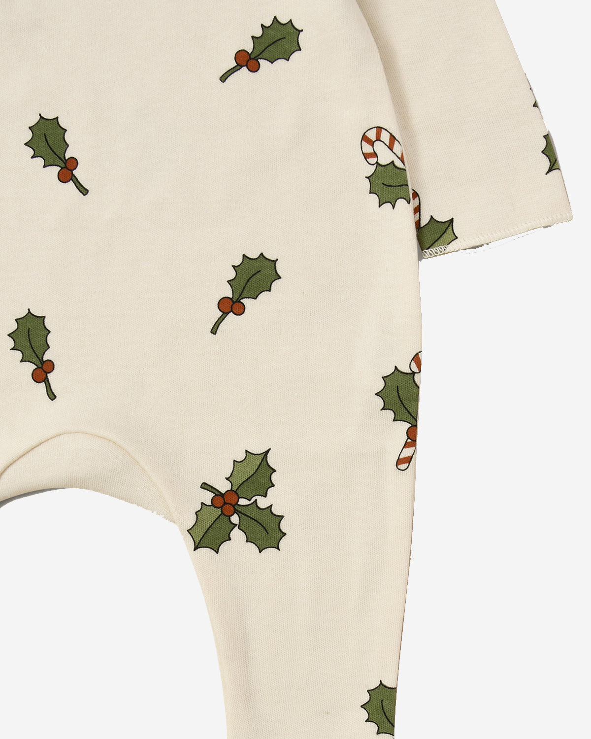CHRISTMAS HOLLY FOOTED SUIT