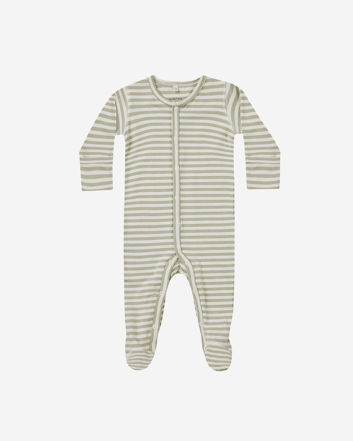 FULL SNAP FOOTIE - SAGE STRIPE
