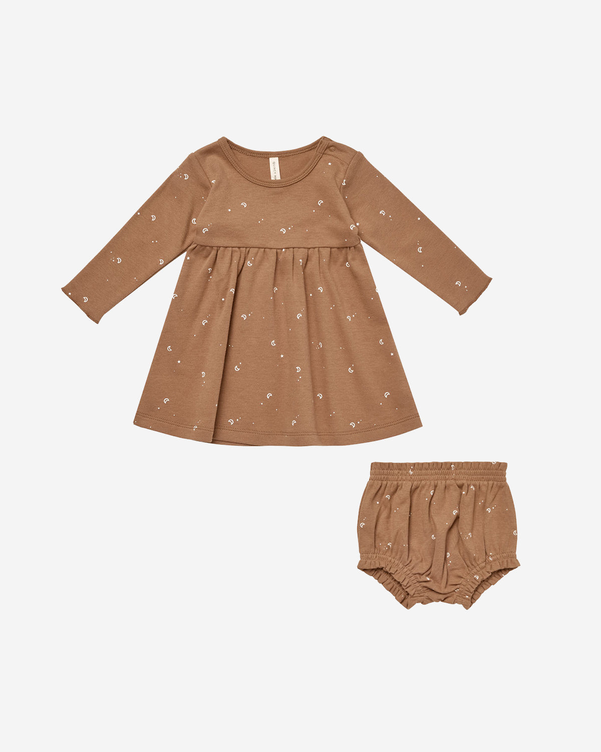 LONG SLEEVE BABY DRESS - MOONS