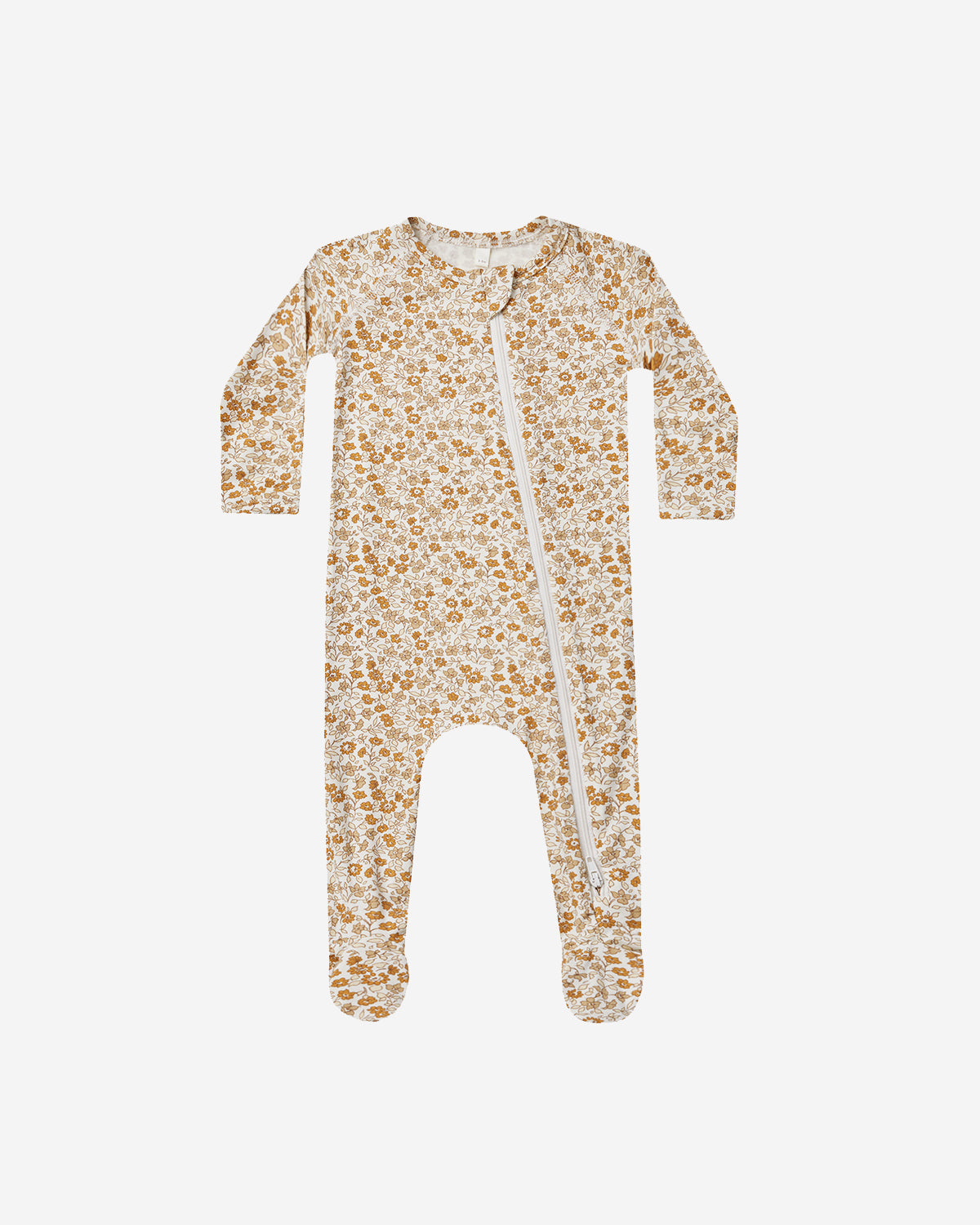 BAMBOO ZIP FOOTIE - MARIGOLD