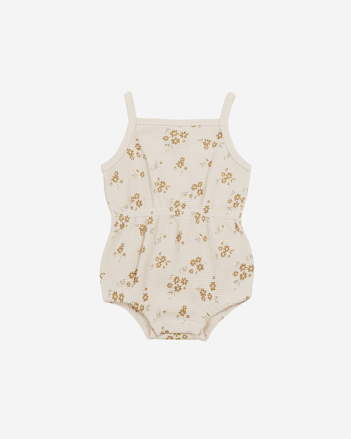 WAFFLE CINCH ROMPER - HONEY FLOWER