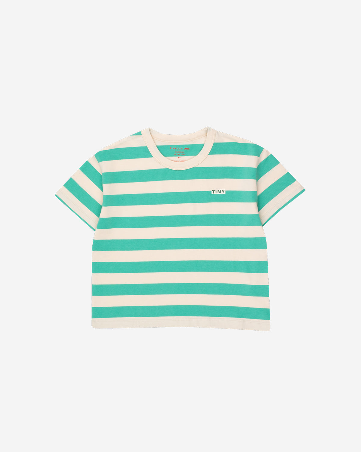 STRIPES TEE CREAM/EMERALD