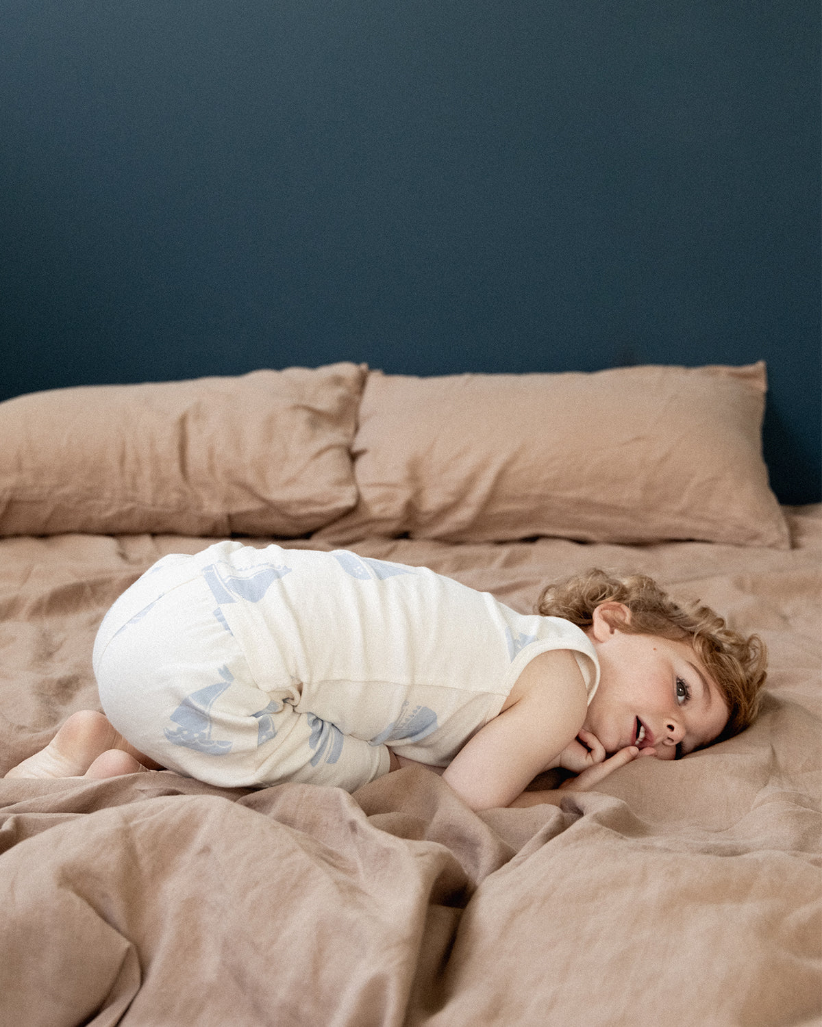 SINGLET PYJAMA SET - REGATTA BLUE PRINT