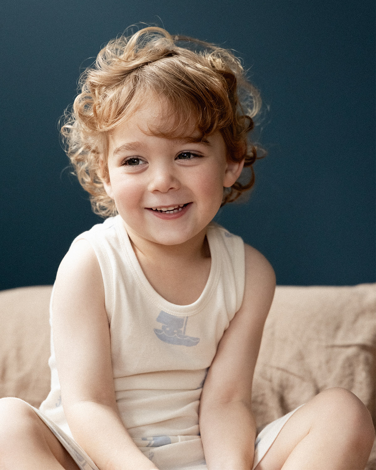 SINGLET PYJAMA SET - REGATTA BLUE PRINT