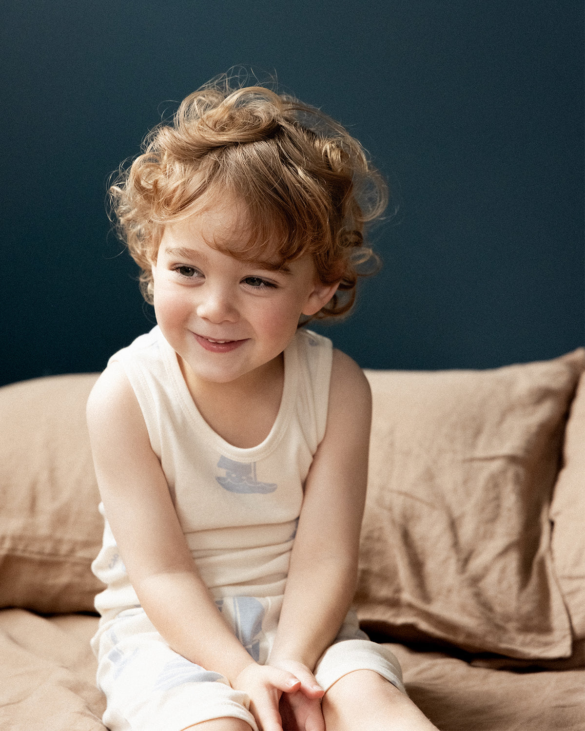SINGLET PYJAMA SET - REGATTA BLUE PRINT