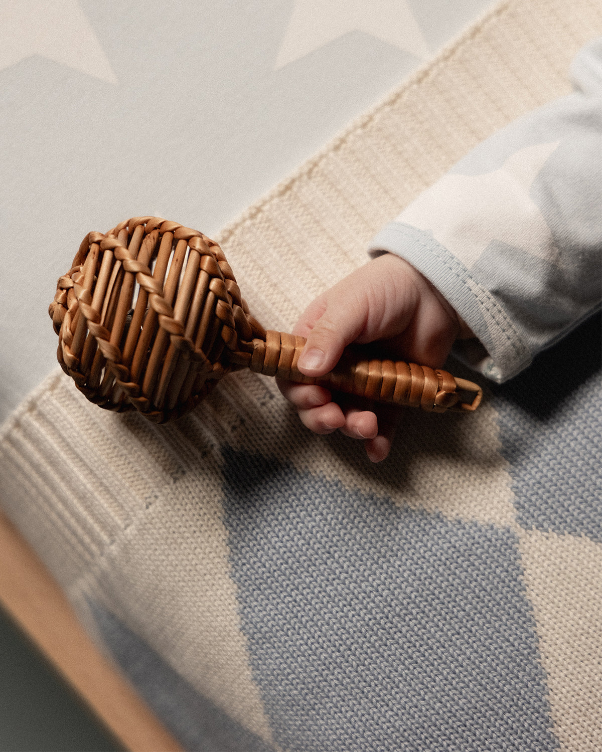 DUNE BLANKET - CELESTIAL BLUE DIAMOND KNIT