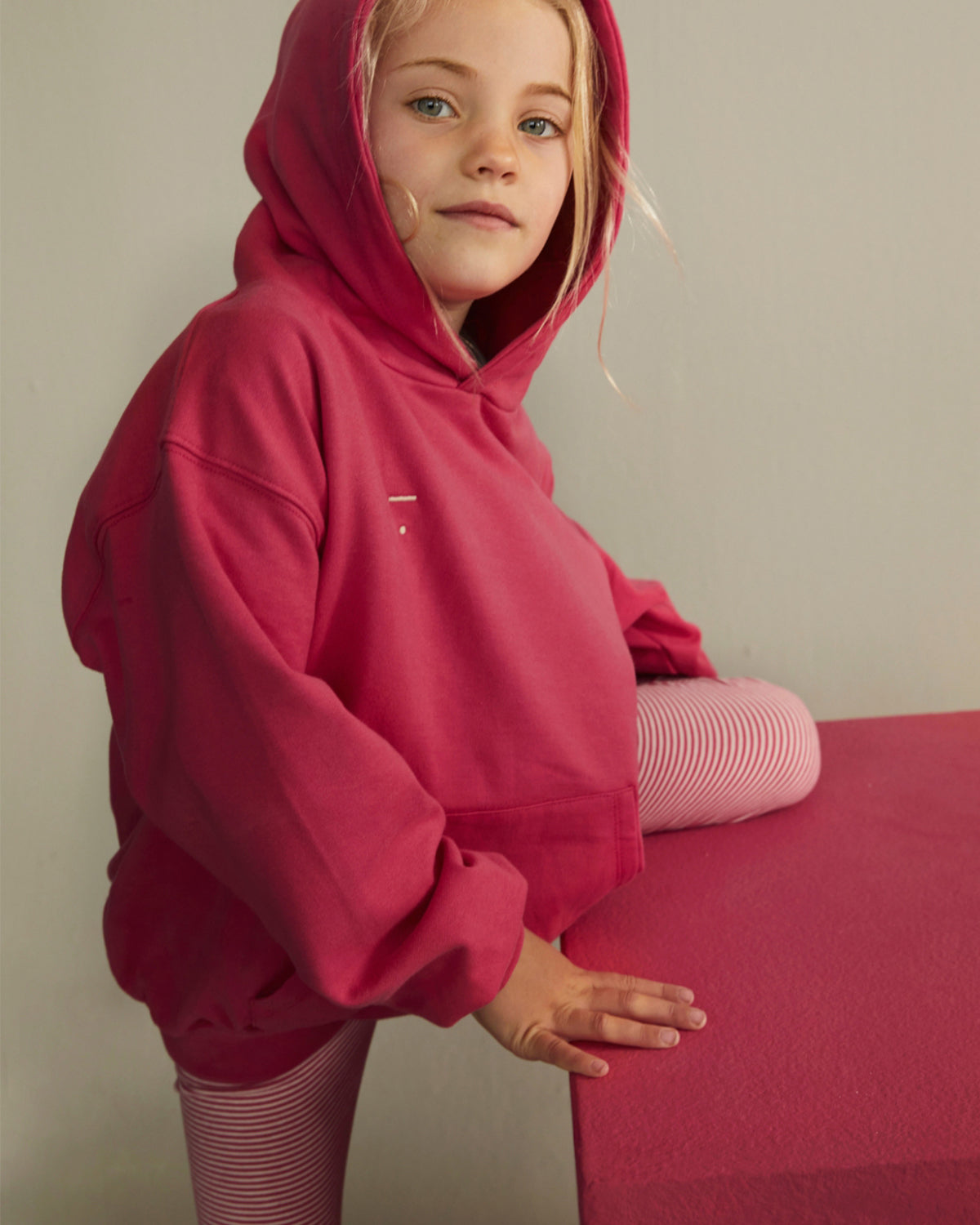 HOODIE GOTS - CHERRY
