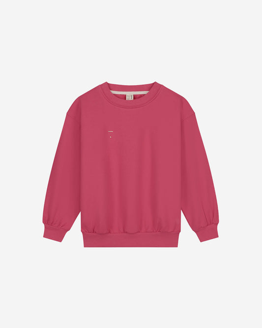 DROPPED SHOULDER SWEATER GOTS - CHERRY