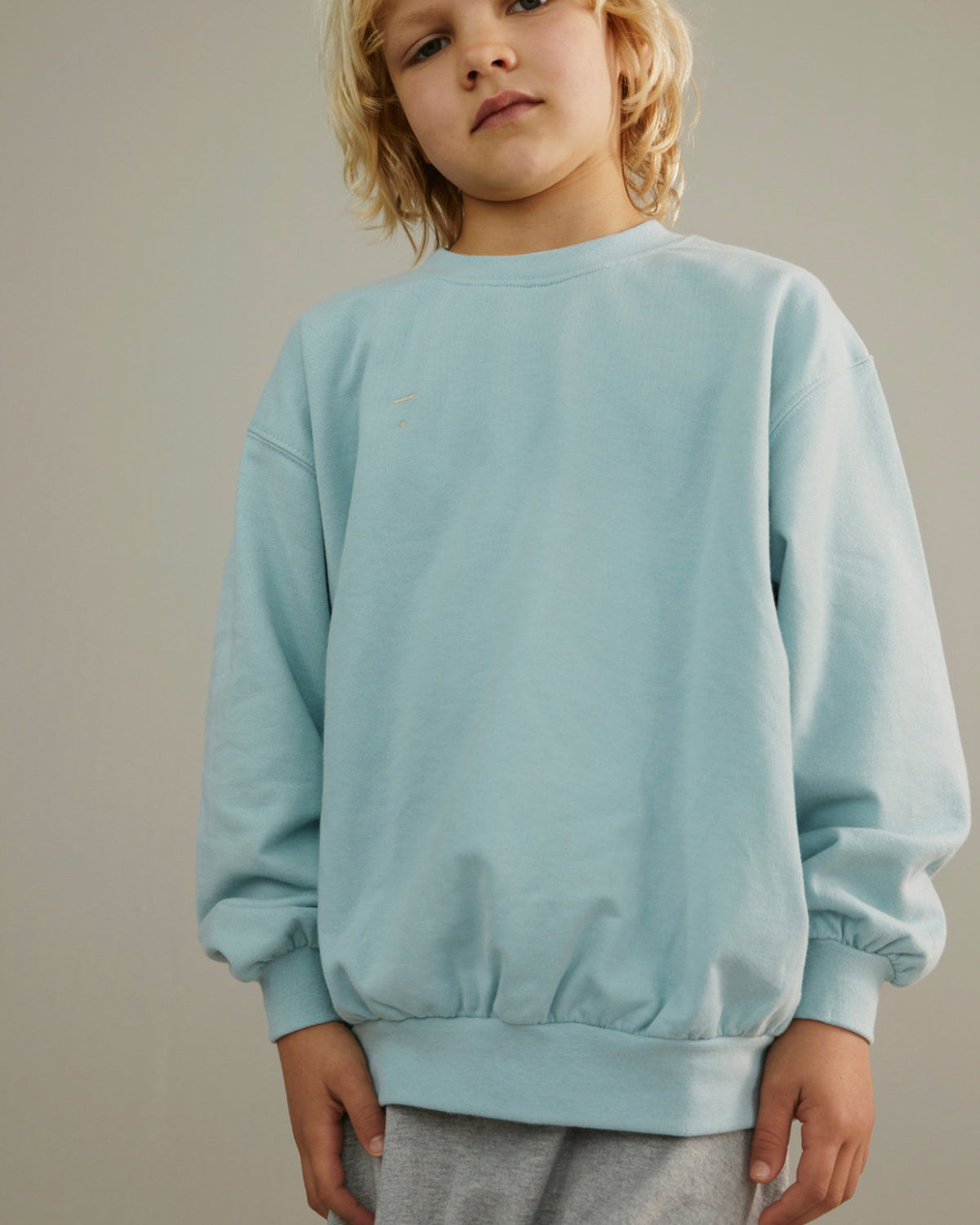 DROPPED SHOULDER SWEATER GOTS - SKY
