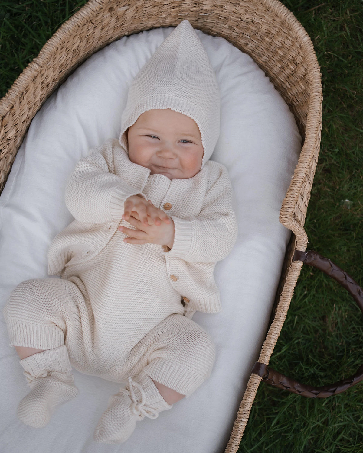 UNDYED COTTON KNITTED CARDIGAN