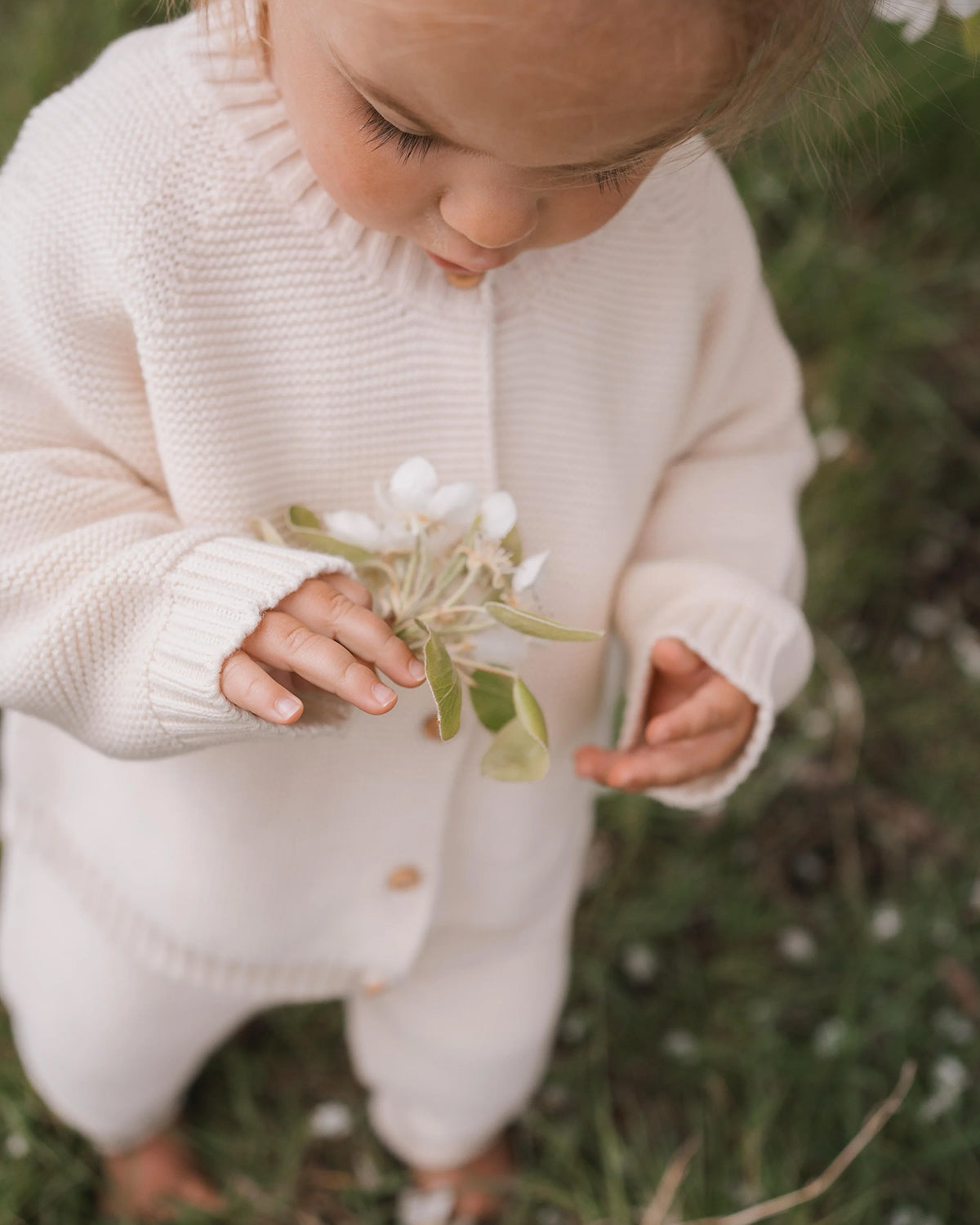 UNDYED COTTON KNITTED CARDIGAN