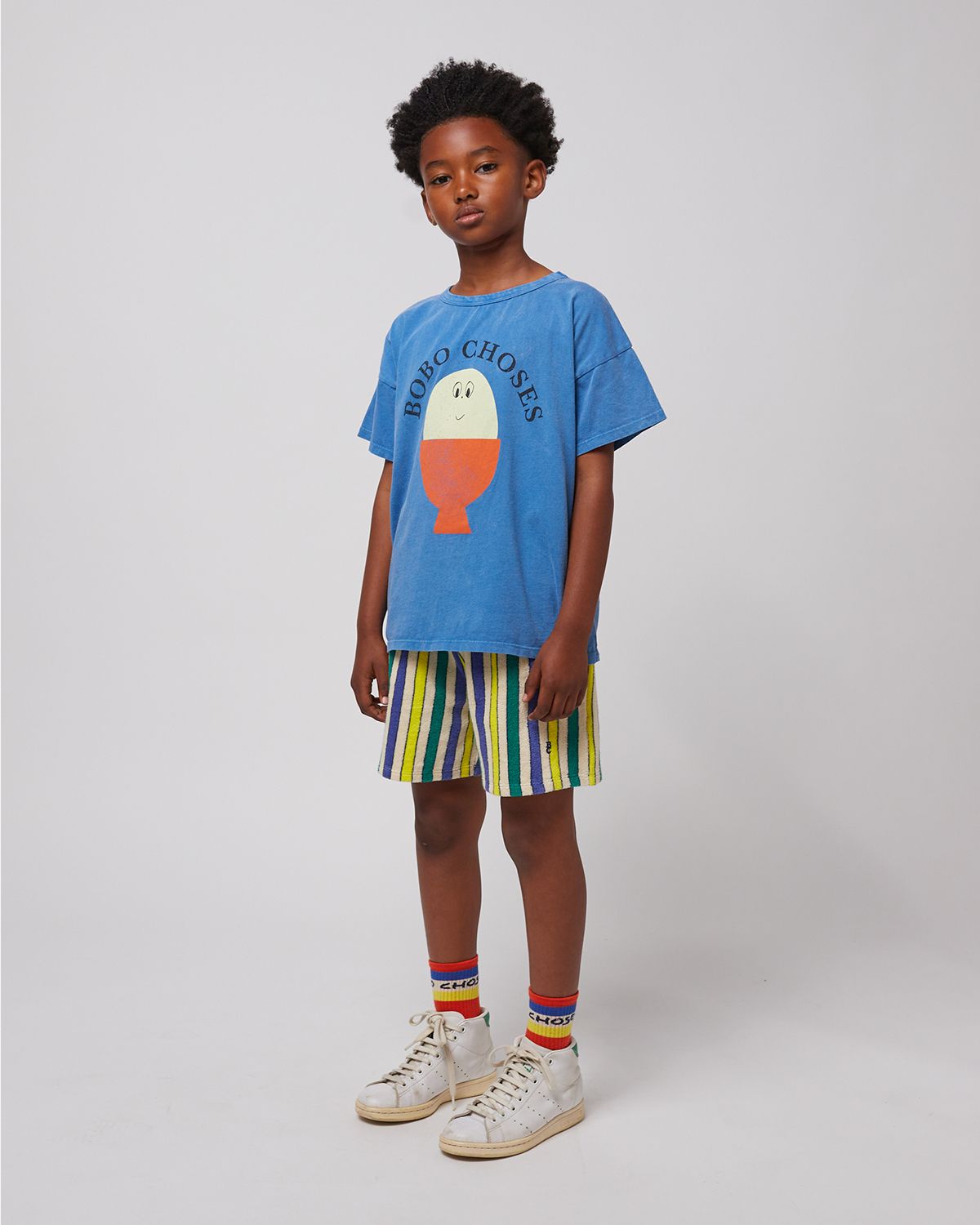 MULTICOLOR STRIPES TERRY CLOTH BERMUDA SHORTS