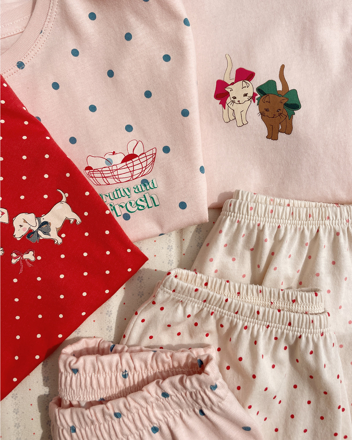 FAMO BOX FIT SET GOTS - PIROUETTE DOT/CREOLE PINK