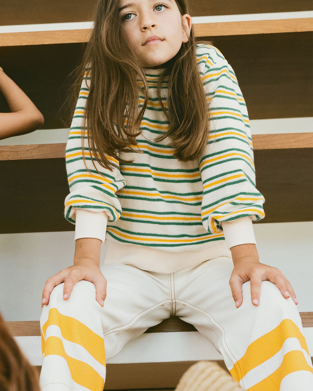STRIPES MULTICOLOR SWEATSHIRT - LIGHT CREAM