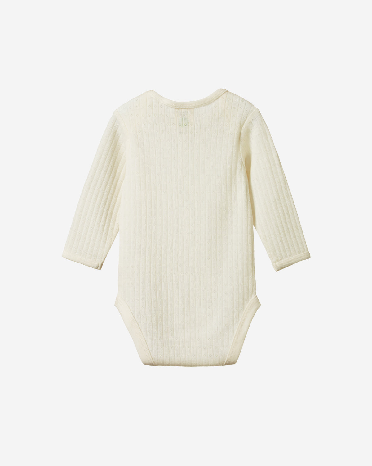 MERINO LONG SLEEVES BODYSUIT POINTELLE - NATURAL