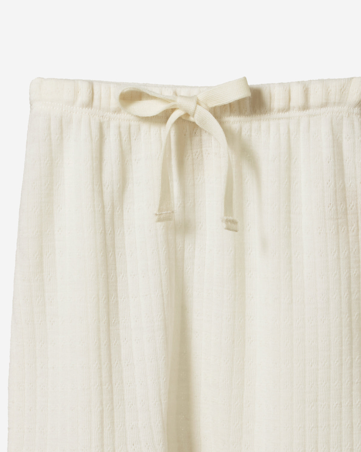 MERINO ESSENTIAL DRAWSTRING PANTS POINTELLE - NATURAL