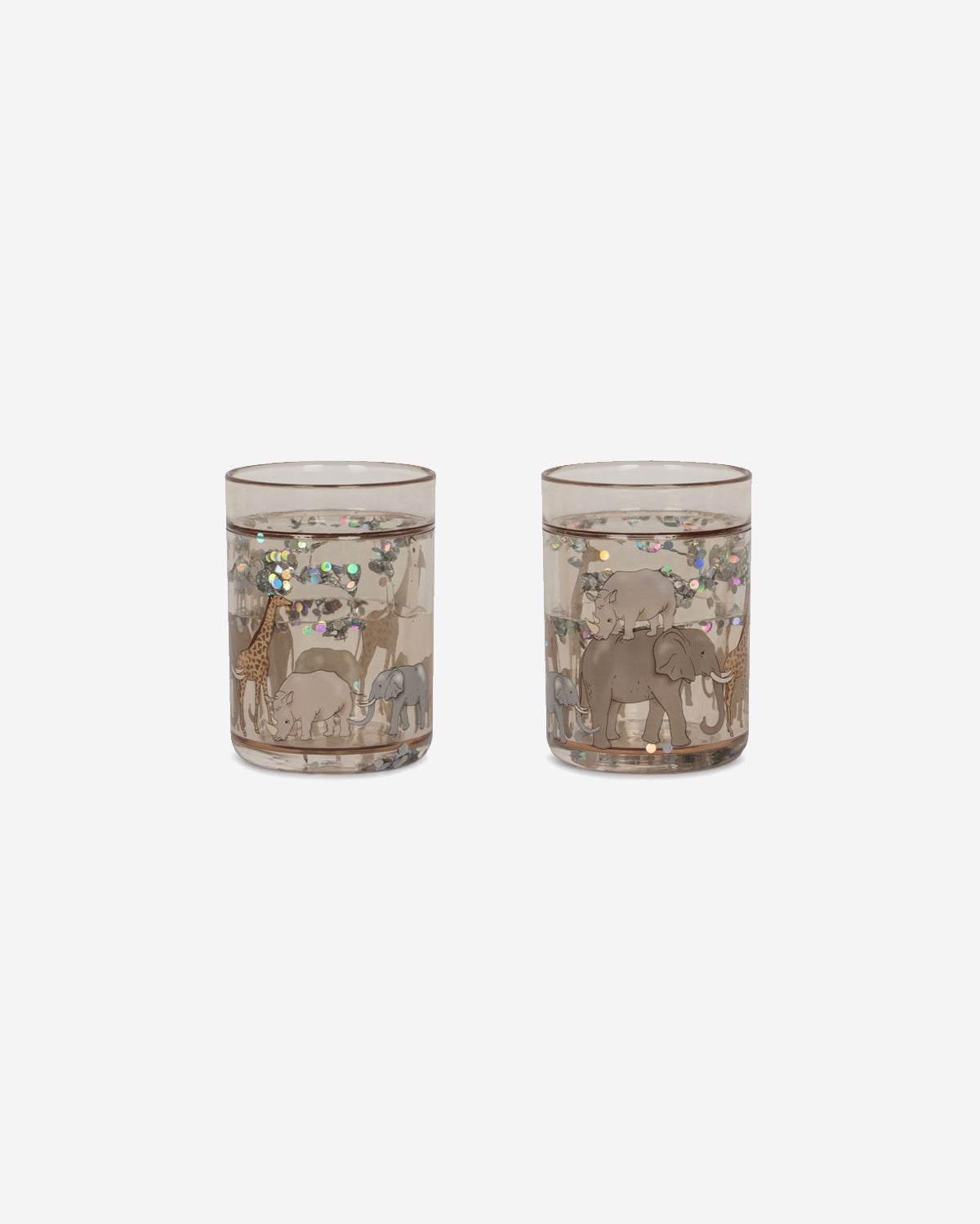 2 PACK GLITTER CUPS - SAFARI