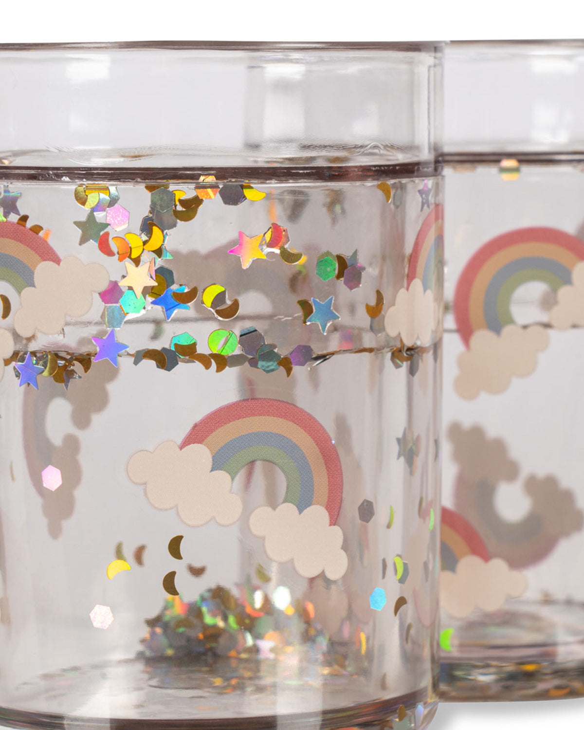 2 PACK GLITTER CUPS - RAINBOW